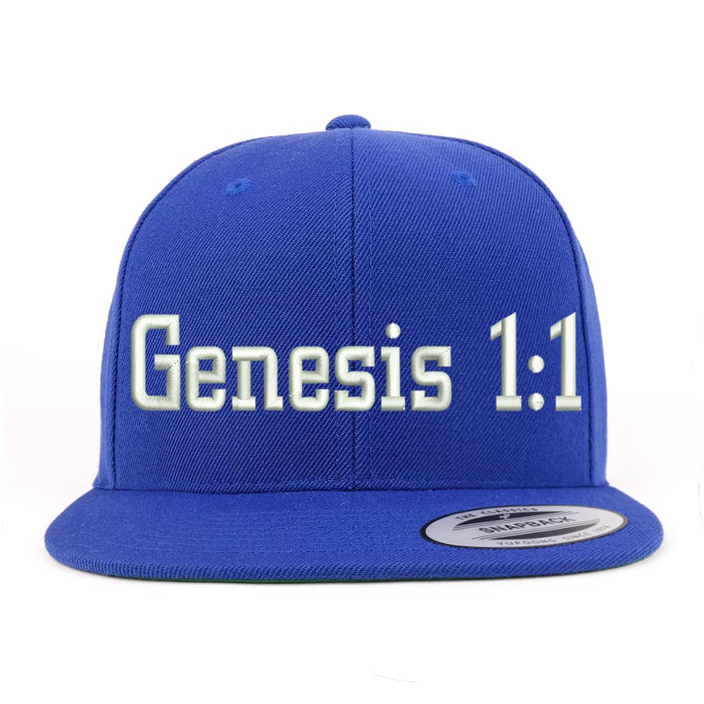 Trendy Apparel Shop Genesis 1:1 Embroidered Flatbill Snapback