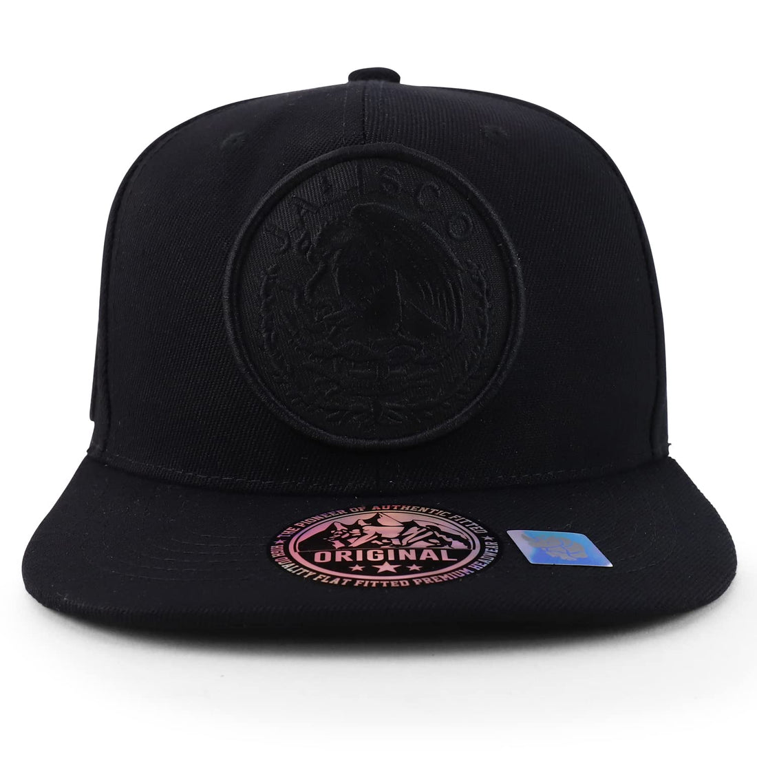 Trendy Apparel Shop Cities of Mexico Circular Logo Embroidered Flatbill Snapback Baseball Cap