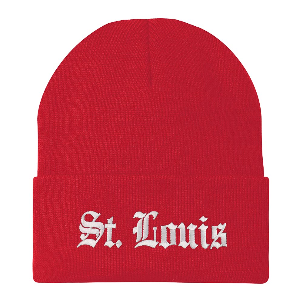 Trendy Apparel Shop St Louis Old English Embroidered Long Cuff Winter Beanie