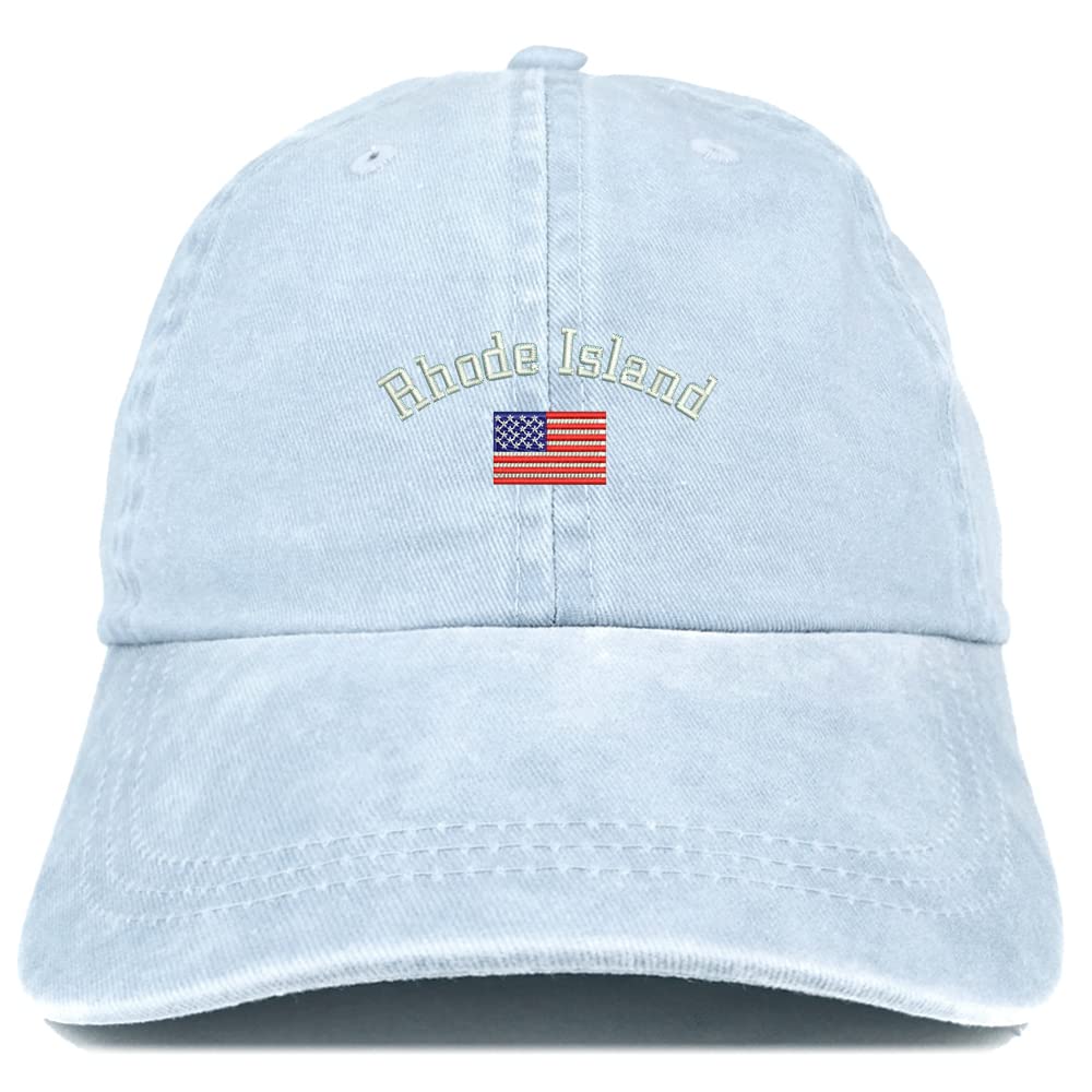 Trendy Apparel Shop Rhode Island USA Flag Pigment Dyed Washed Baseball Cap
