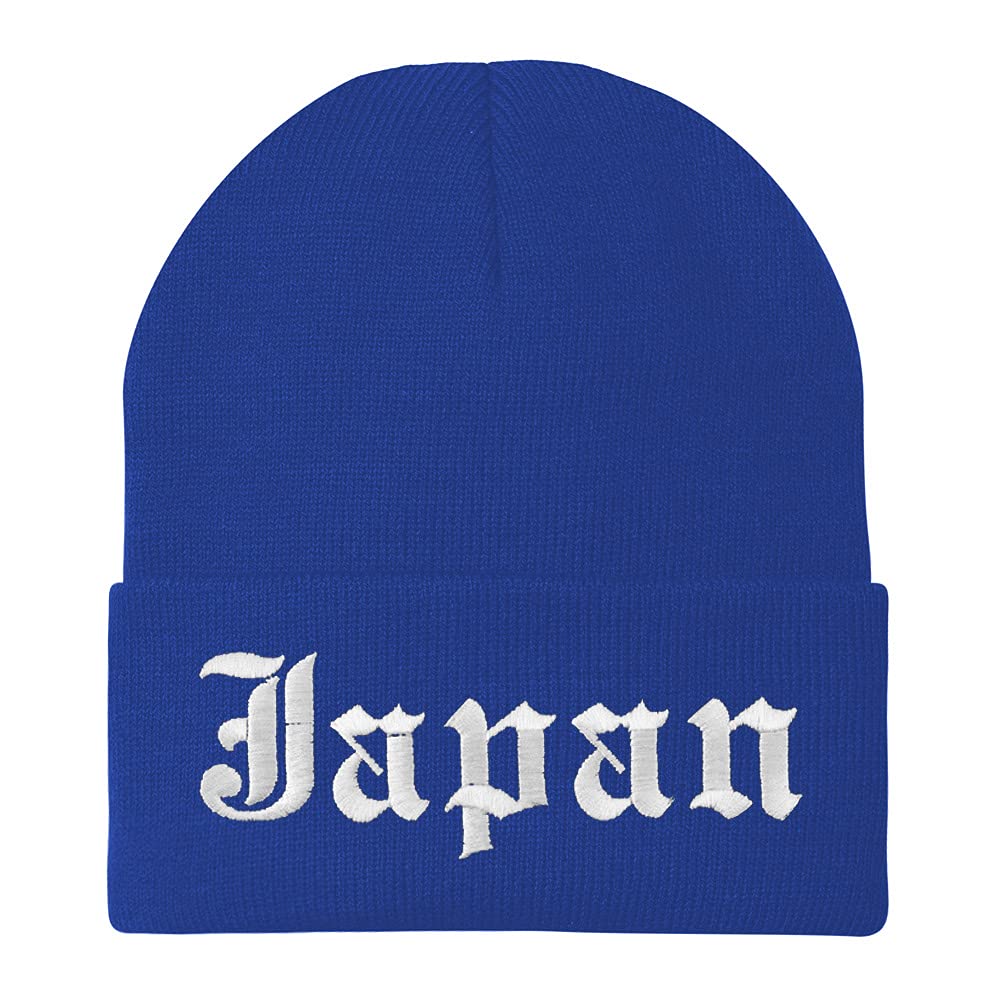 Trendy Apparel Shop Japan Old English Embroidered Long Cuff Beanie