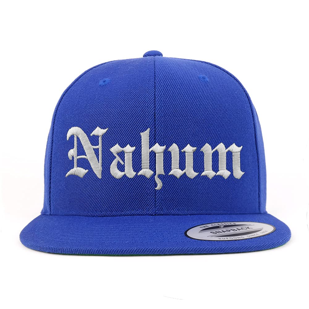 Trendy Apparel Shop Nahum Old English Embroidered Flatbill Snapback