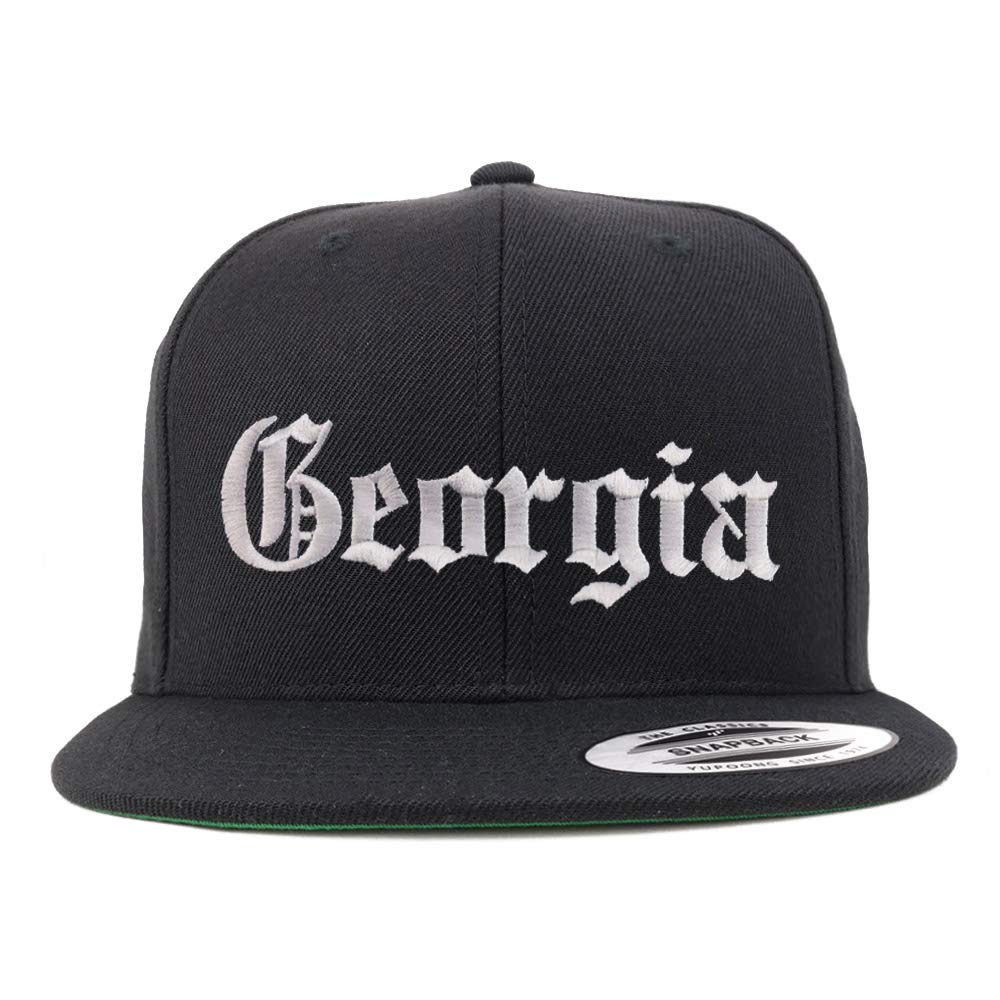 Trendy Apparel Shop Georgia State Old English Embroidered Flatbill Snapback
