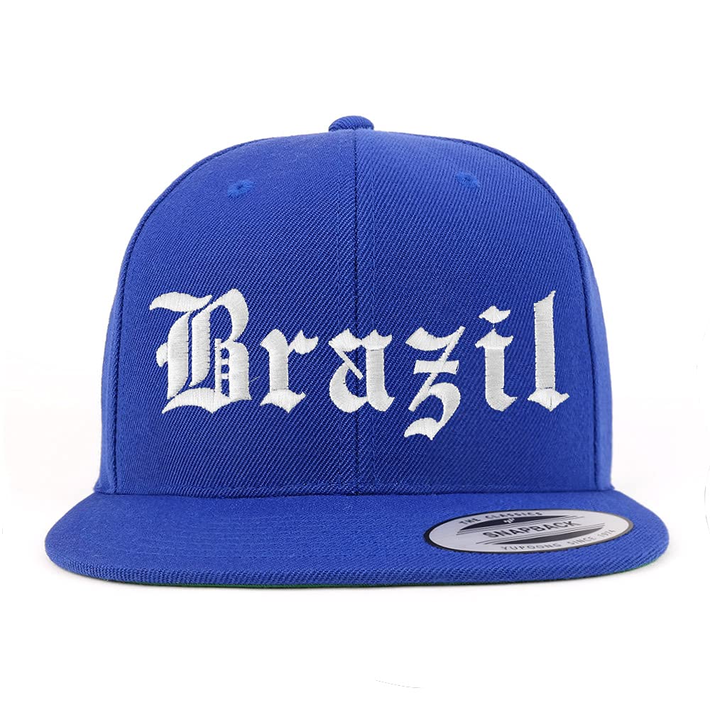 Trendy Apparel Shop Brazil Old English Embroidered Flatbill Snapback