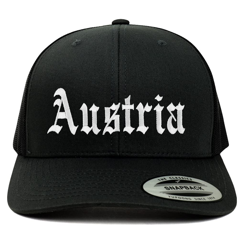 Trendy Apparel Shop Austria Old English 6 Panel Trucker Mesh Cap