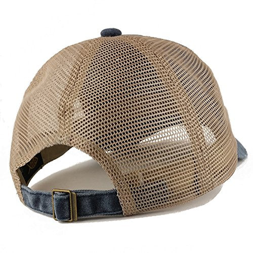 Trendy Apparel Shop Bandage Embroidered Patch Frayed Bill Trucker Mesh Back Cap