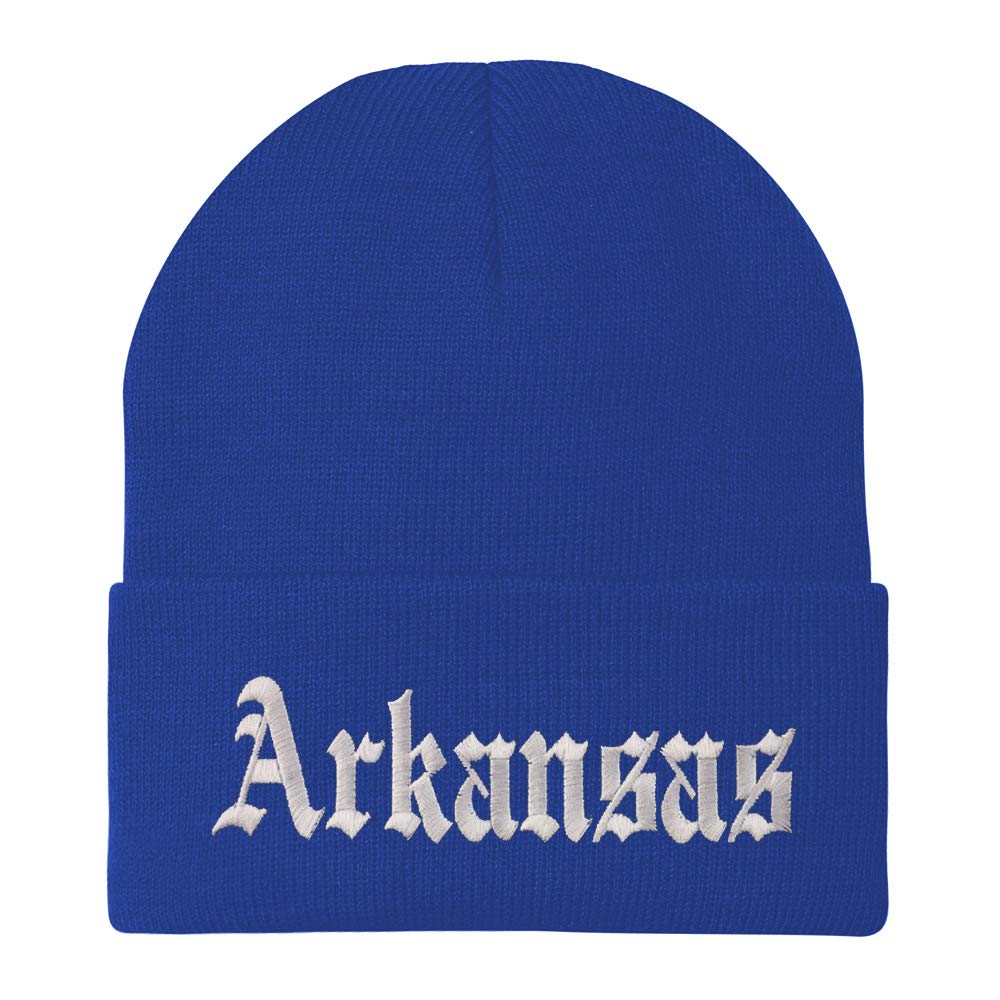 Trendy Apparel Shop Arkansas State Old English Embroidered Long Cuff Beanie