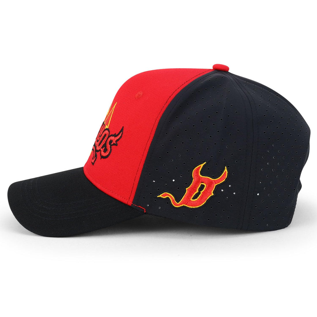 Trendy Apparel Shop Diablos 3D Embroidered Laser Punching Mesh Back Baseball Cap