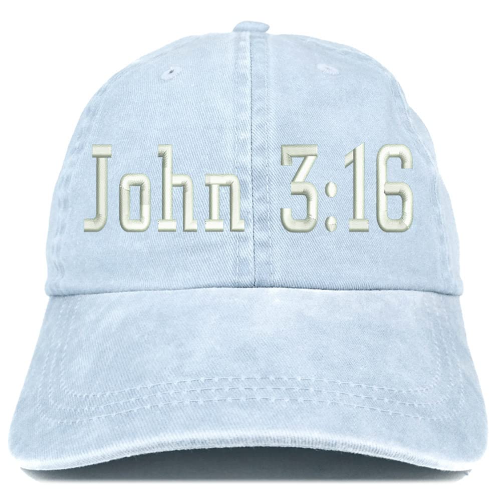 Trendy Apparel Shop John 3:16 Washed Pigment Dyed Baseball Cap