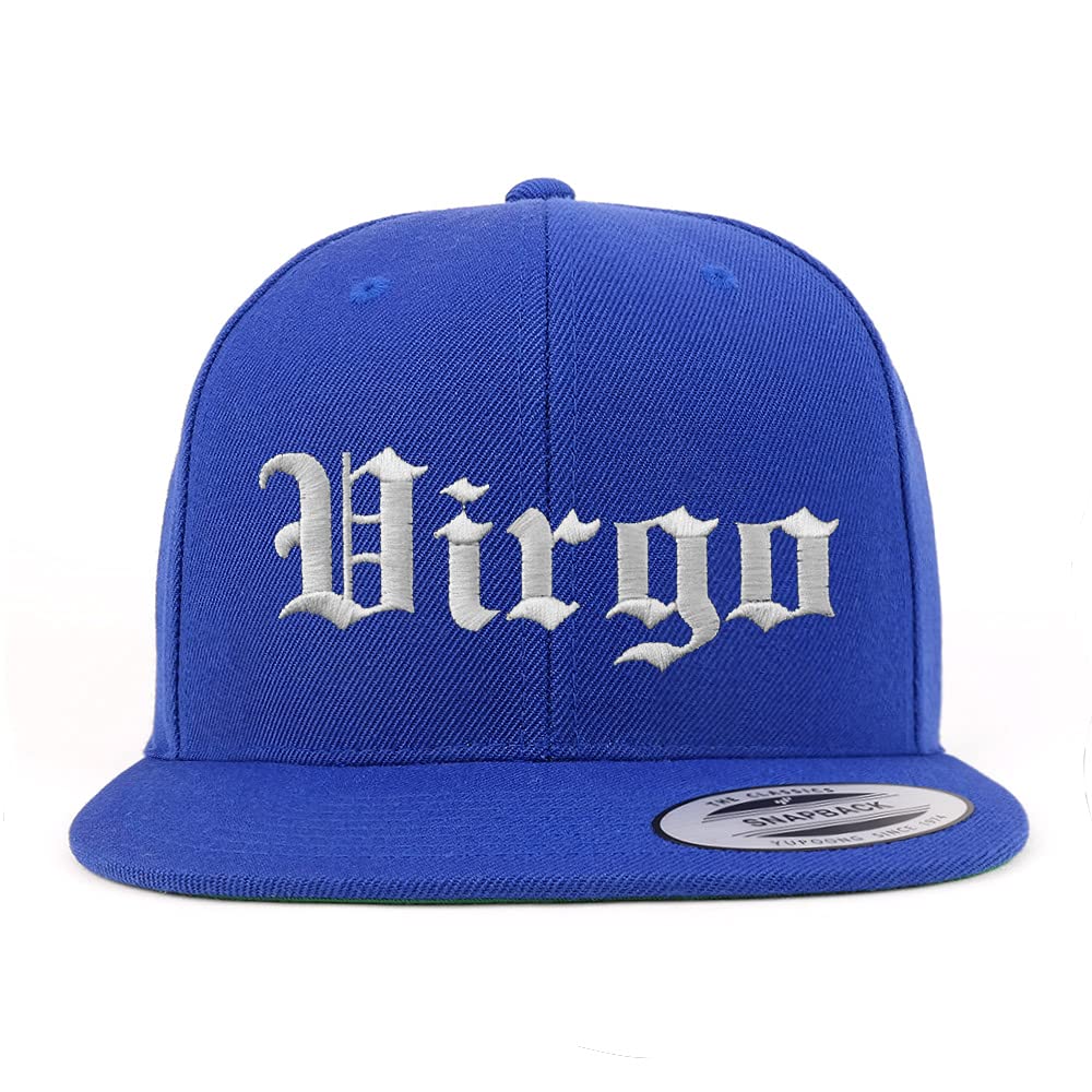 Trendy Apparel Shop Virgo Old English Embroidered Flatbill Snapback
