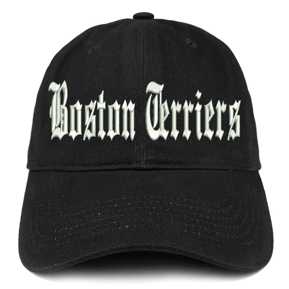 Trendy Apparel Shop Old English Boston Terriers Low Profile Soft Cotton Baseball Cap