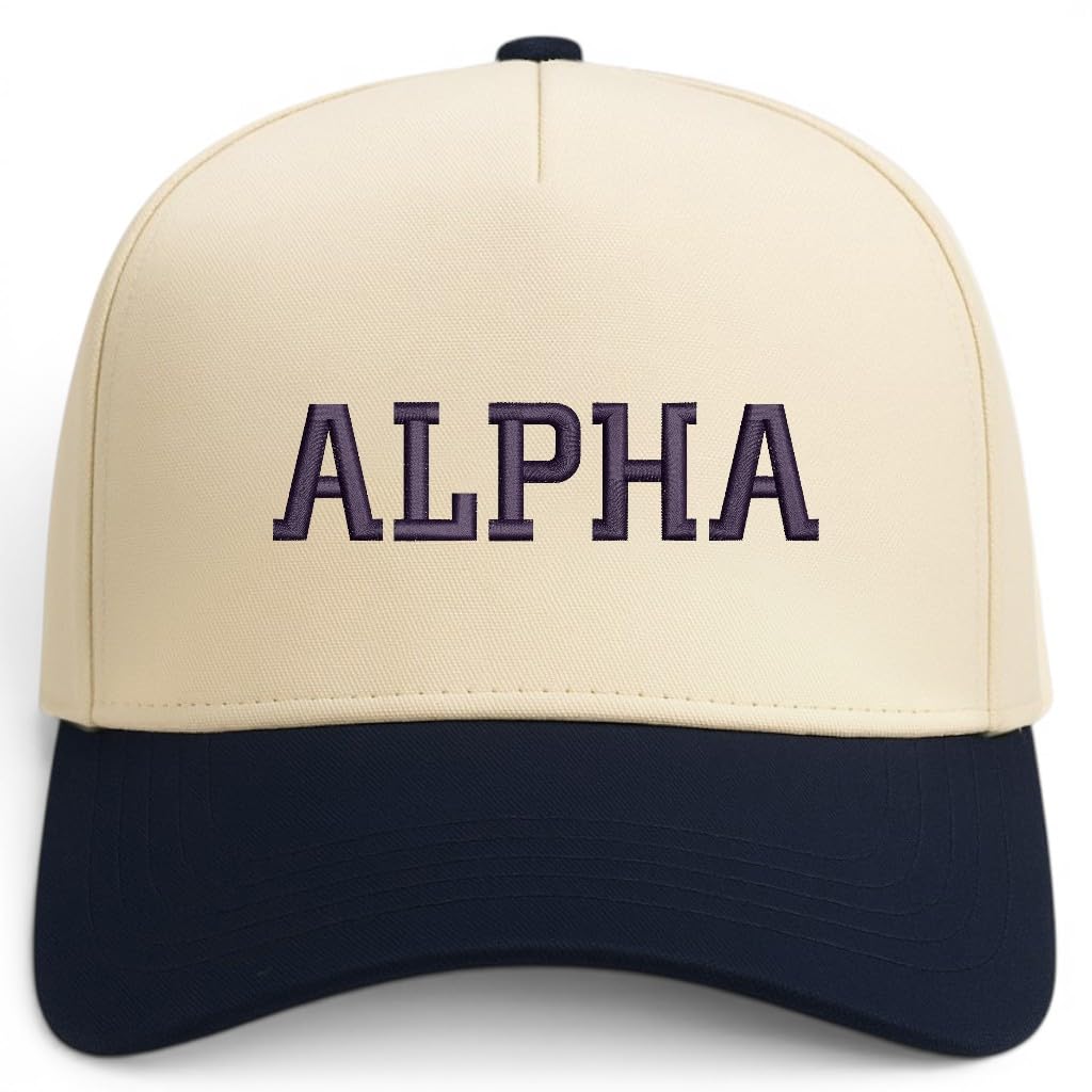 Trendy Apparel Shop Alpha Embroidered 5 Panel Two Tone Vintage Ball Cap