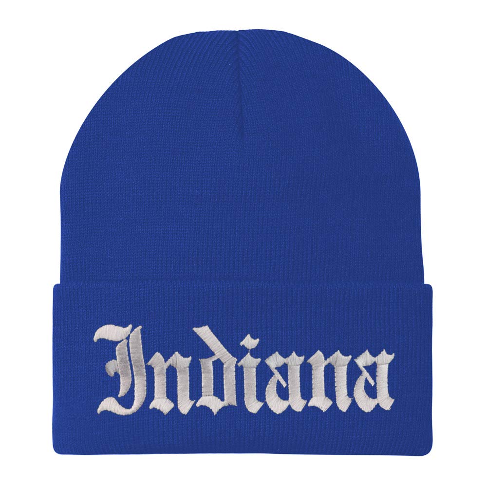 Trendy Apparel Shop Indiana State Old English Embroidered Long Cuff Beanie