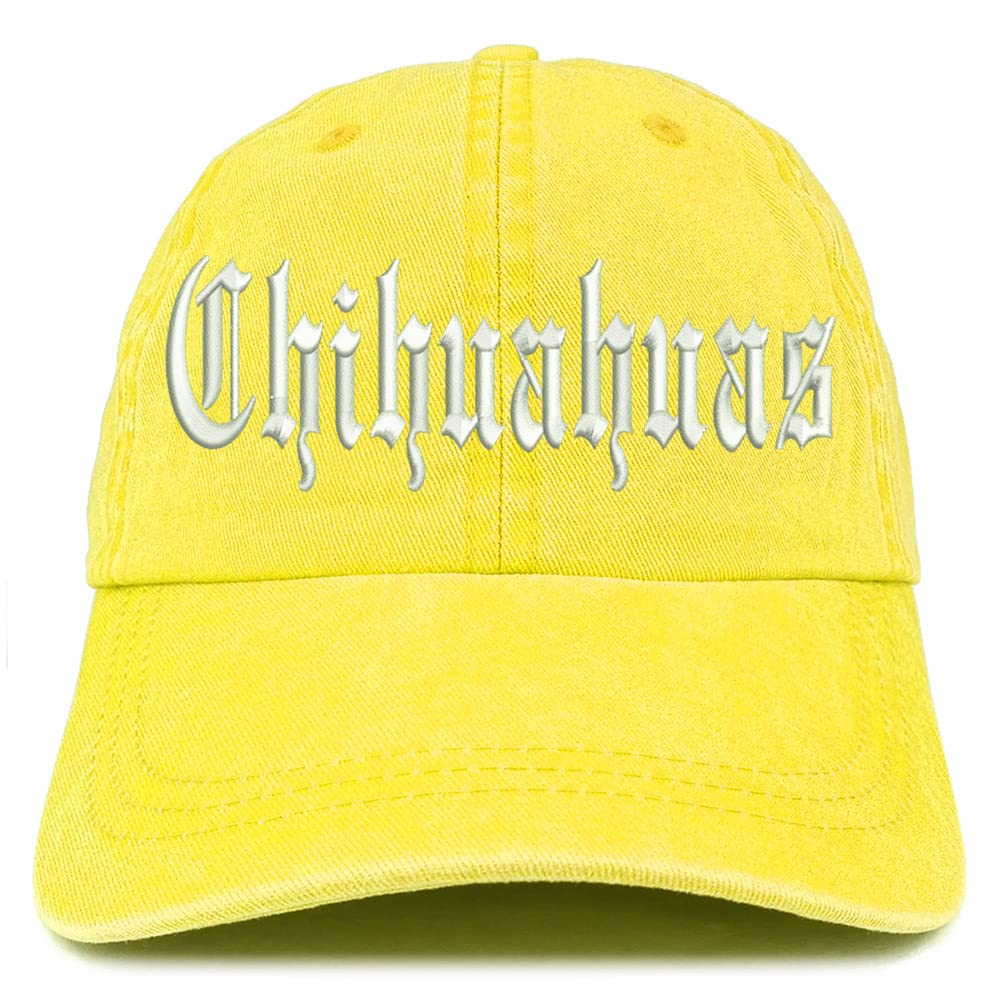 Trendy Apparel Shop Old English Chihuahuas Washed Pigment Dyed Baseball Cap