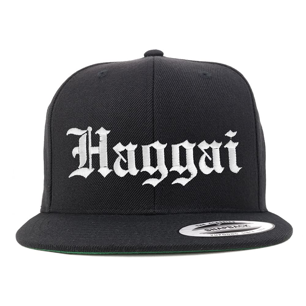 Trendy Apparel Shop Haggai Old English Embroidered Flatbill Snapback