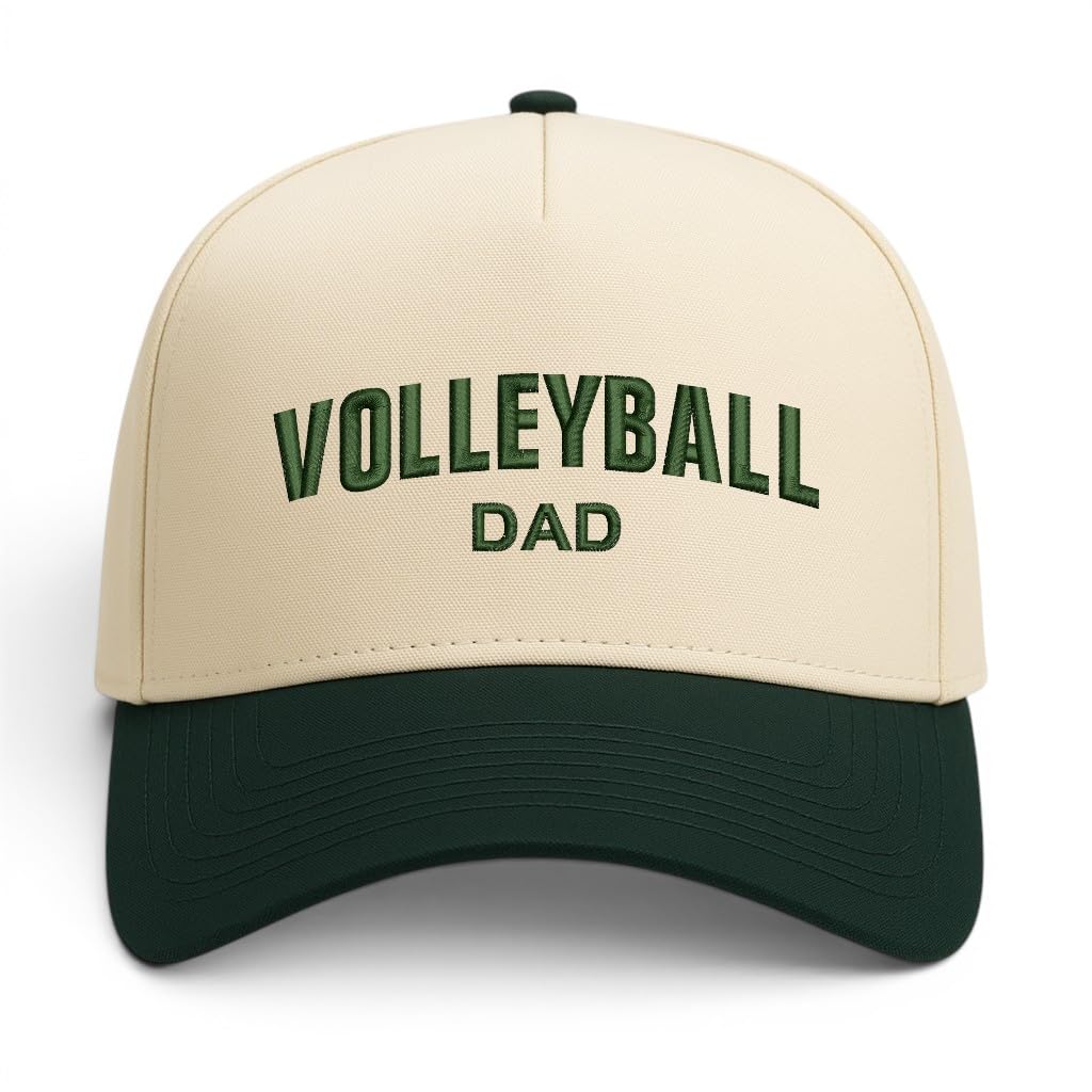 Trendy Apparel Shop Volleyball Mom and Dad Embroidered 5 Panel Two Tone Vintage Ball Cap