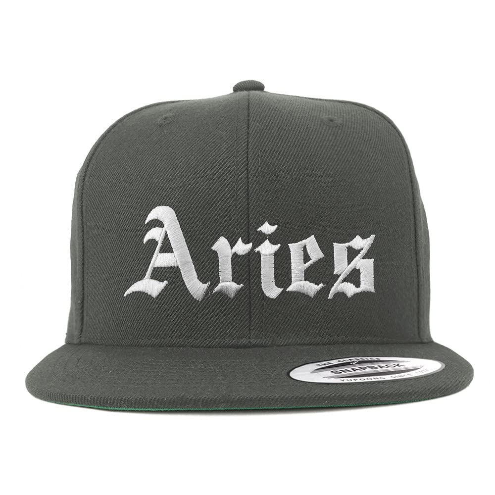 Trendy Apparel Shop Aries Old English Embroidered Flatbill Snapback