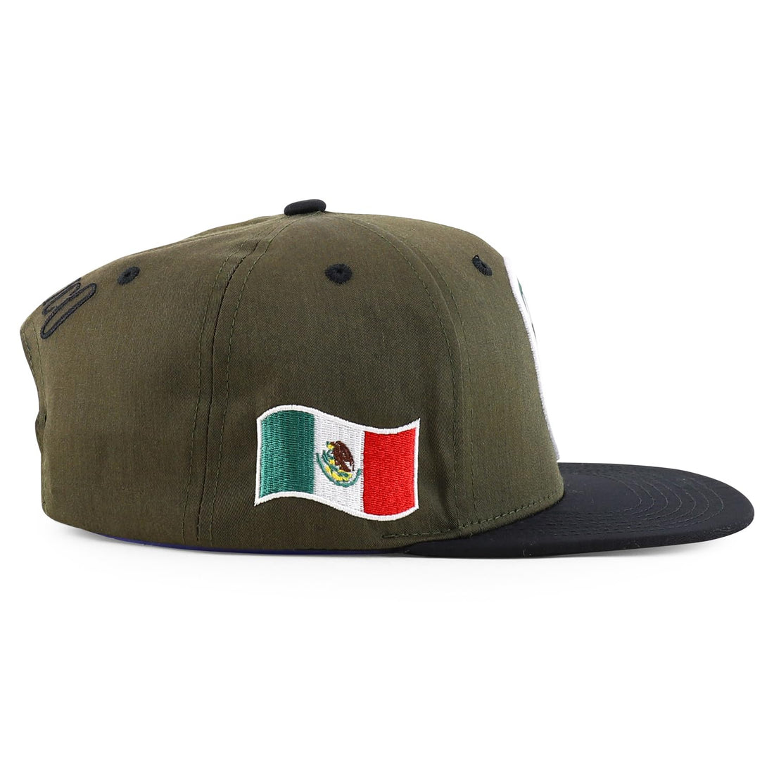 Trendy Apparel Shop 6 Panel Structured Mexico Eagle Flat Bill Snapback Baseball Cap