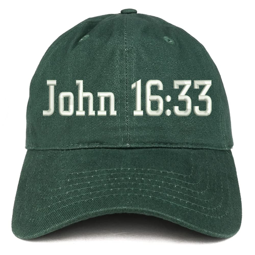 Trendy Apparel Shop John 16:33 Low Profile Soft Cotton Baseball Cap