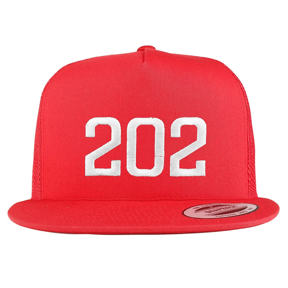 Trendy Apparel Shop Washington DC 202 Old English 5 Panel Flatbill Trucker Cap