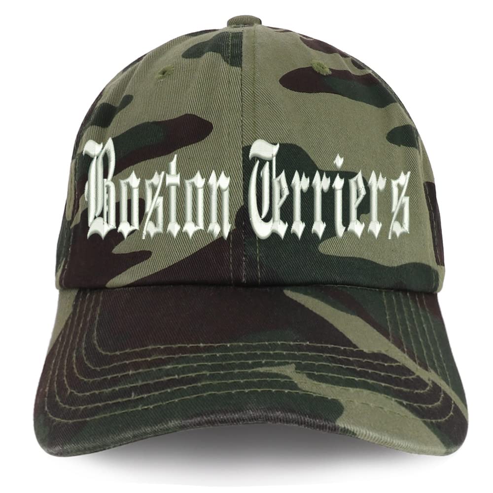 Trendy Apparel Shop Old English Boston Terriers Low Profile Soft Cotton Baseball Cap