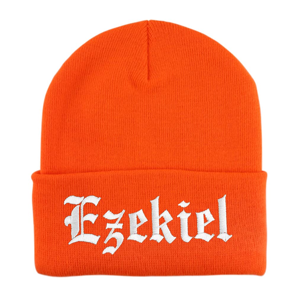 Trendy Apparel Shop Ezekiel Old English Embroidered Long Cuff Beanie
