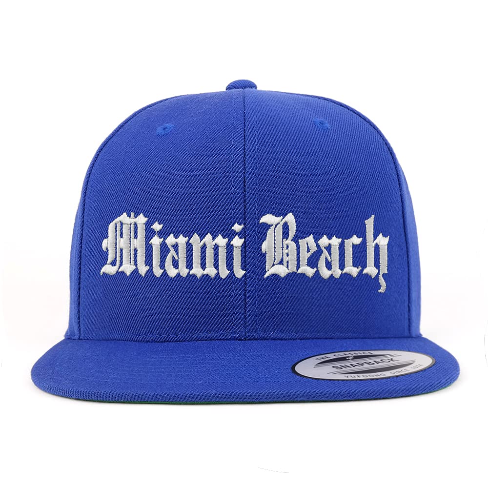 Trendy Apparel Shop Miami Beach Old English Embroidered Flatbill Snapback