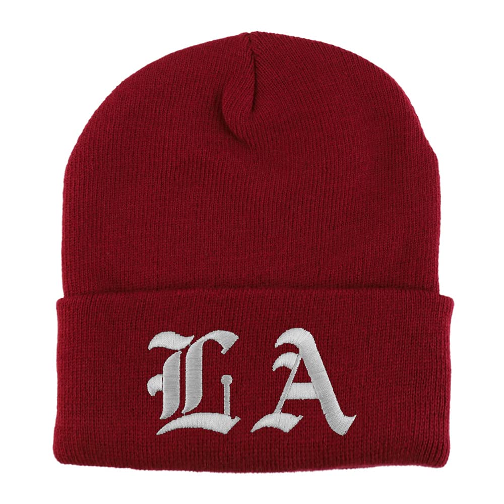 Trendy Apparel Shop Louisiana LA Old English Embroidered Long Cuff Beanie
