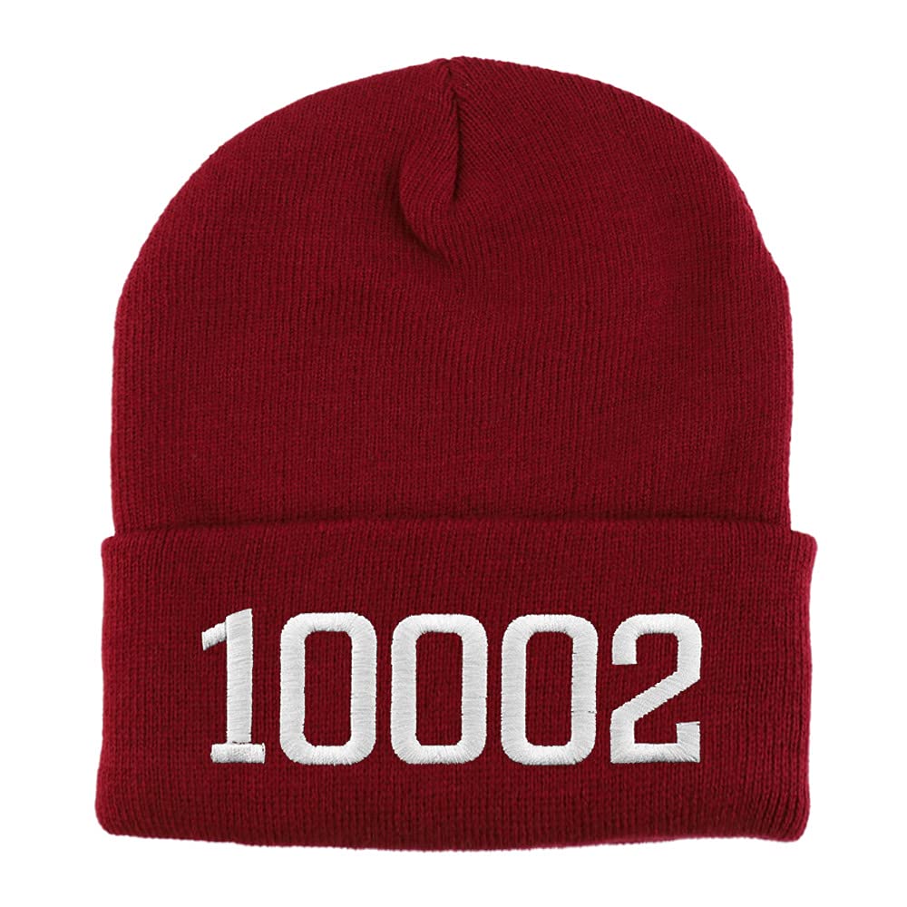 Trendy Apparel Shop 10002 New York Old English Embroidered Long Cuff Beanie