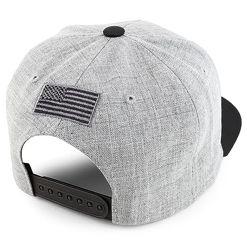 Trendy Apparel Shop Oversized USA Flag Embroidered Structured Flatbill Snapback Cap