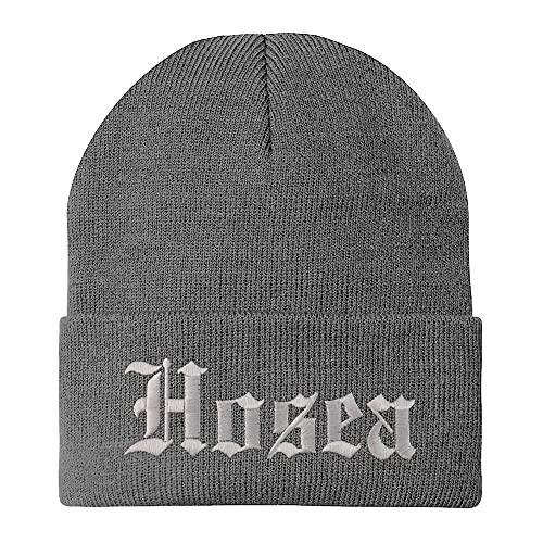 Trendy Apparel Shop Hosea Old English Embroidered Long Cuff Beanie