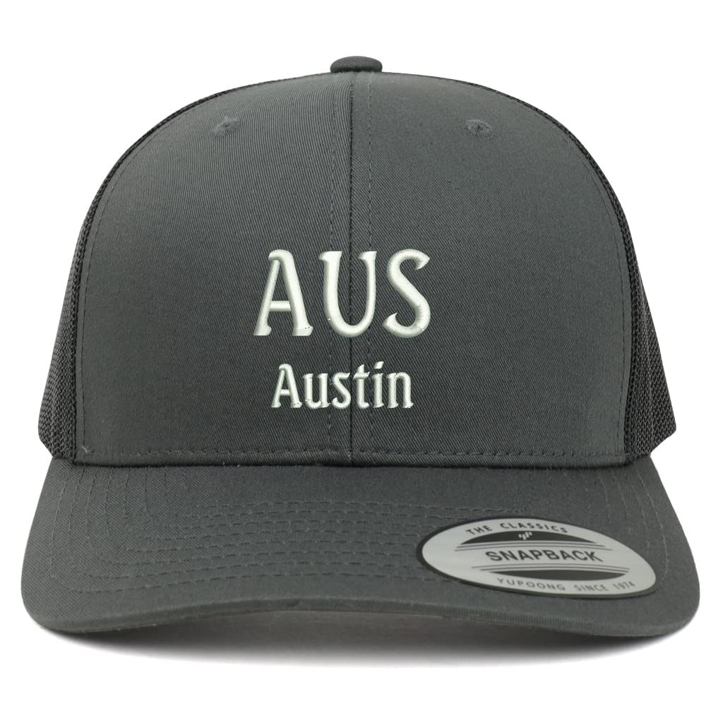 Trendy Apparel Shop AUS Austin Embroidered Retro Fit Trucker Mesh Cap