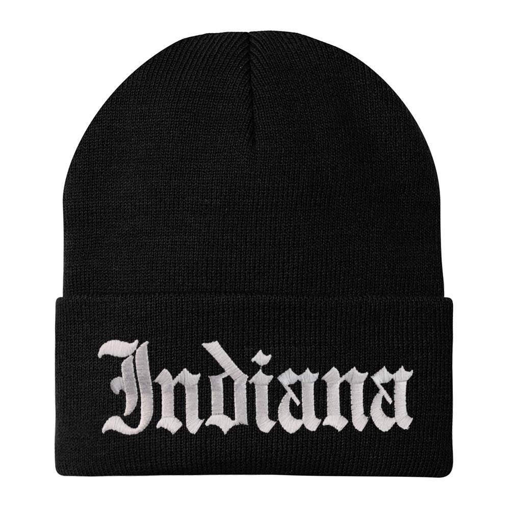 Trendy Apparel Shop Indiana State Old English Embroidered Long Cuff Beanie