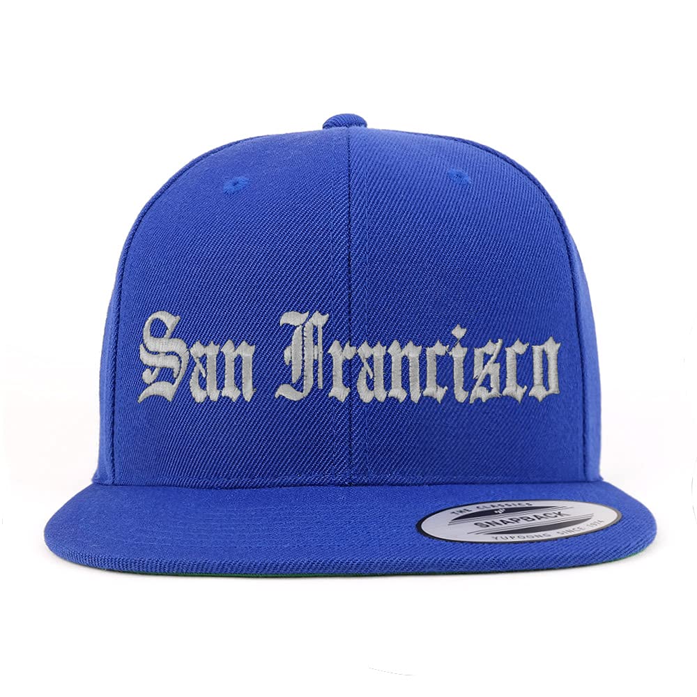 Trendy Apparel Shop San Francisco Old English Embroidered Flatbill Snapback