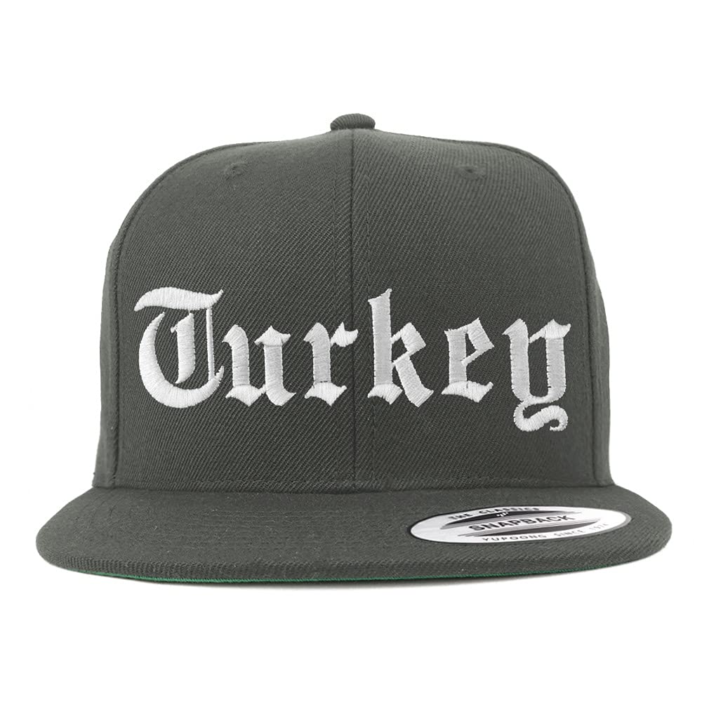 Trendy Apparel Shop Turkey Old English Embroidered Flatbill Snapback