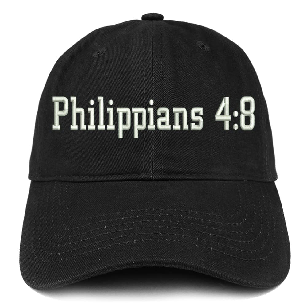 Trendy Apparel Shop Philippians 4:8 Low Profile Soft Cotton Baseball Cap