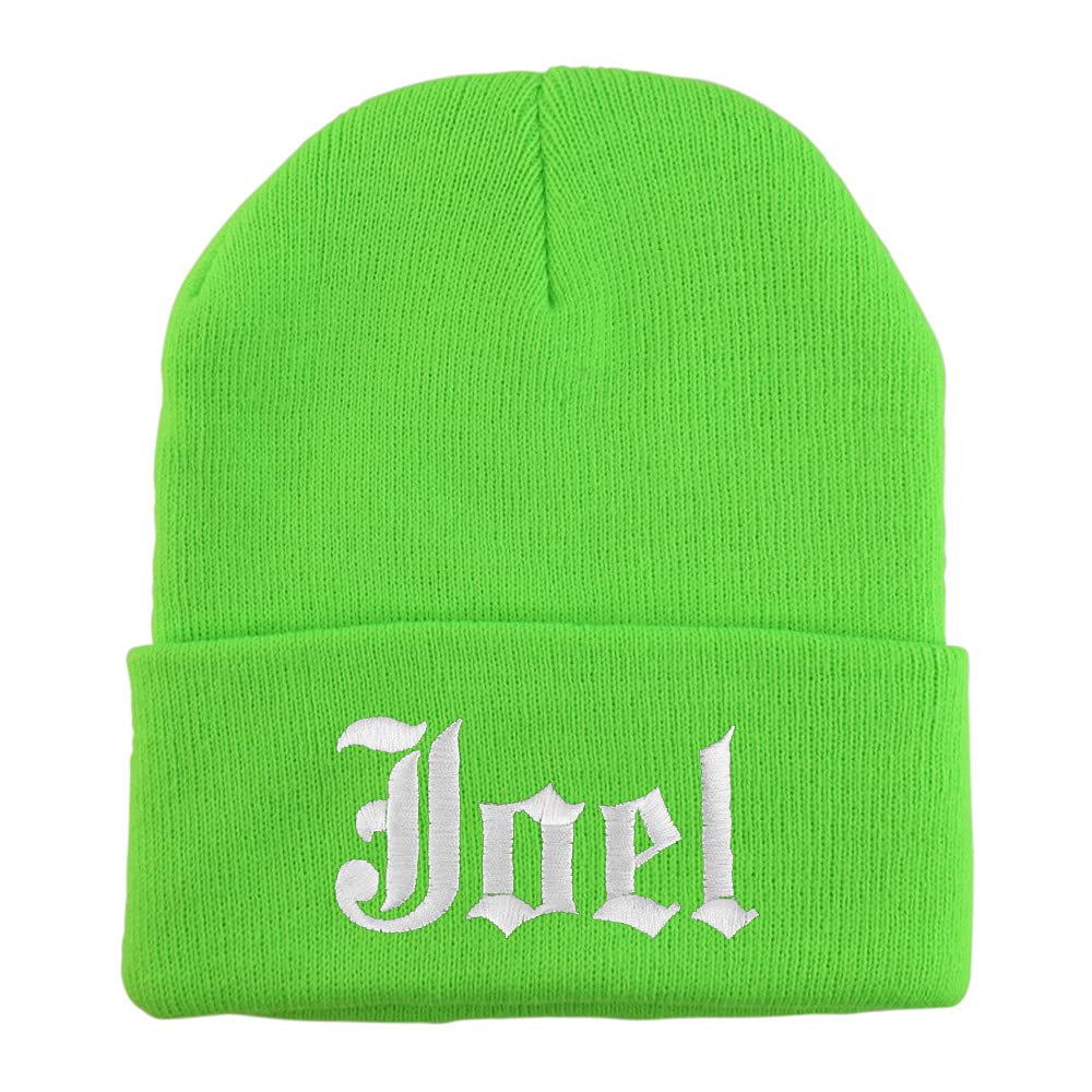 Trendy Apparel Shop Joel Old English Embroidered Long Cuff Beanie