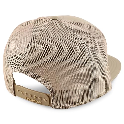 Trendy Apparel Shop Structured High Profile 7 Panel Flat Bill Mesh Back Snapback Cap