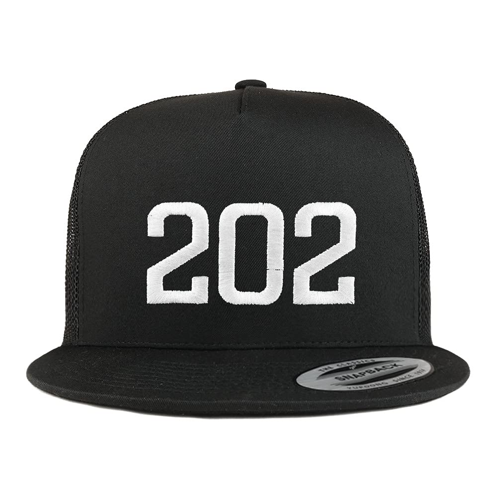 Trendy Apparel Shop Washington DC 202 Old English 5 Panel Flatbill Trucker Cap