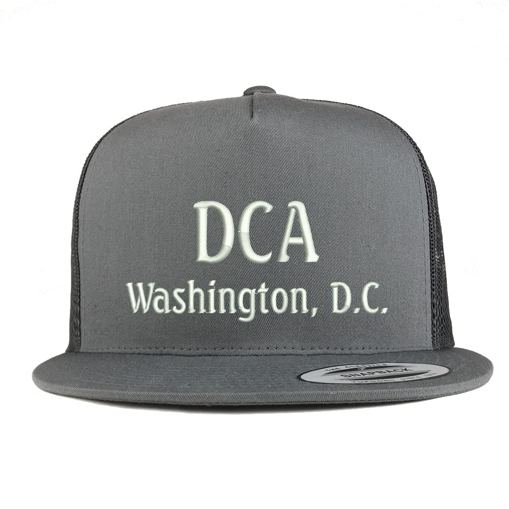 Trendy Apparel Shop DCA Washington DC Embroidered 5 Panel Flatbill Trucker Cap