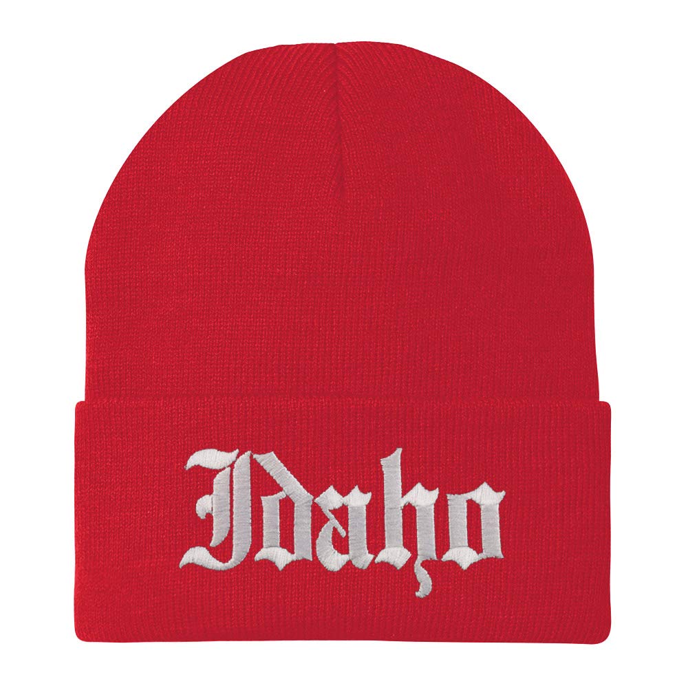 Trendy Apparel Shop Idaho State Old English Embroidered Long Cuff Beanie