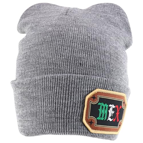 Trendy Apparel Shop Warm Knit MEX Patch Cuff Beanie