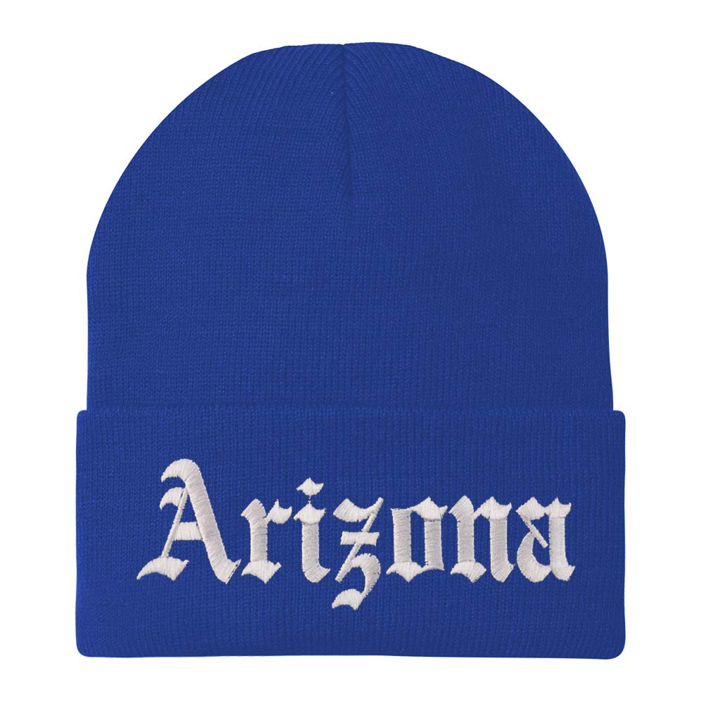 Trendy Apparel Shop Arizona State Old English Embroidered Long Cuff Beanie