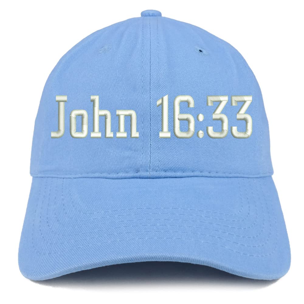 Trendy Apparel Shop John 16:33 Low Profile Soft Cotton Baseball Cap