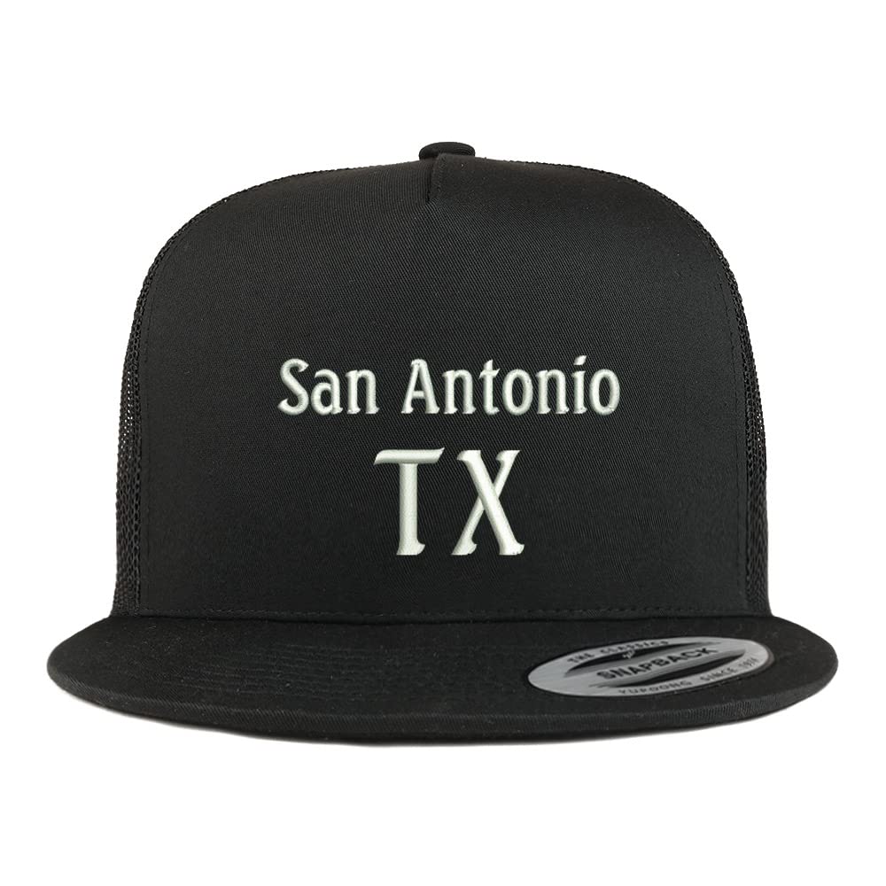 Trendy Apparel Shop San Antonio TX Embroidered 5 Panel Flatbill Trucker Cap