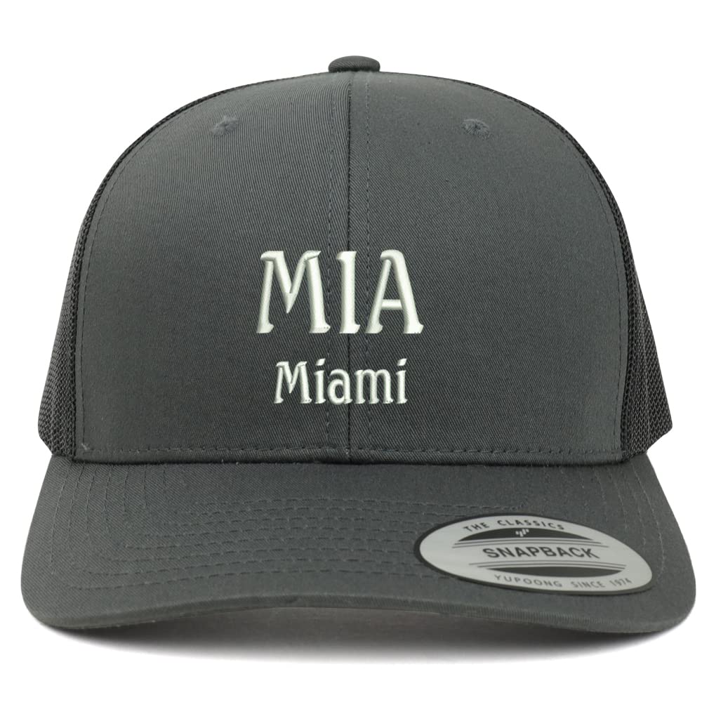Trendy Apparel Shop MIA Miami Embroidered Retro Fit Trucker Mesh Cap