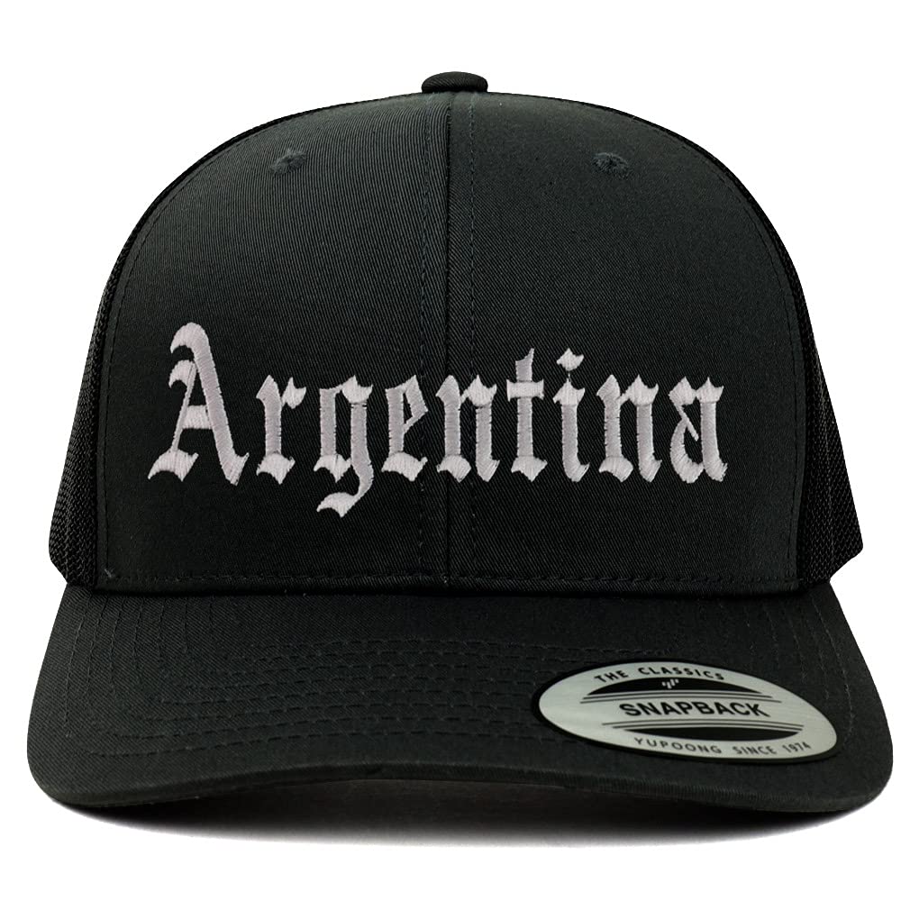 Trendy Apparel Shop Argentina Old English 6 Panel Trucker Mesh Cap