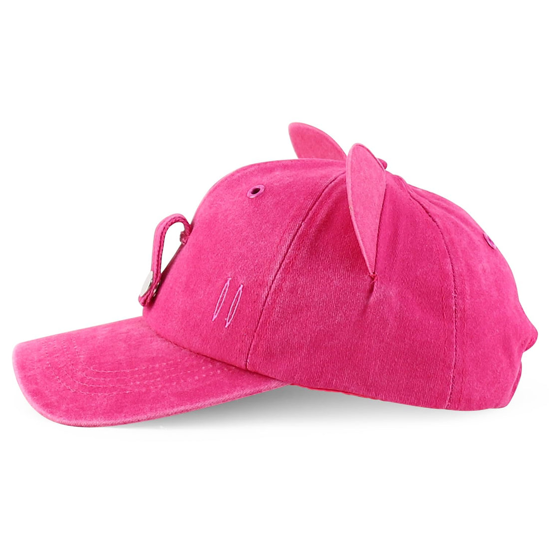 Trendy Apparel Shop Washed Cotton Cat Ear Baseball Cap with Sunglasses Holder