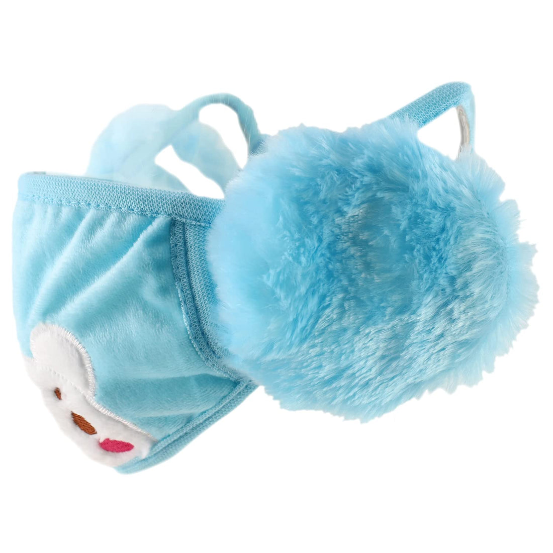 Trendy Apparel Shop Kids Winter Animal Face Cartoon Bear Mask & Earmuffs