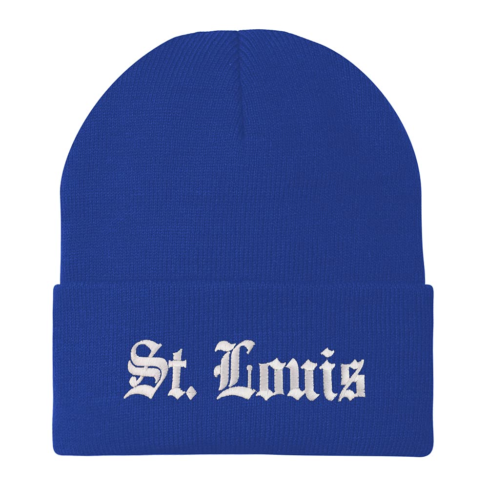 Trendy Apparel Shop St Louis Old English Embroidered Long Cuff Winter Beanie